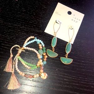 Semi precious dangle earrings